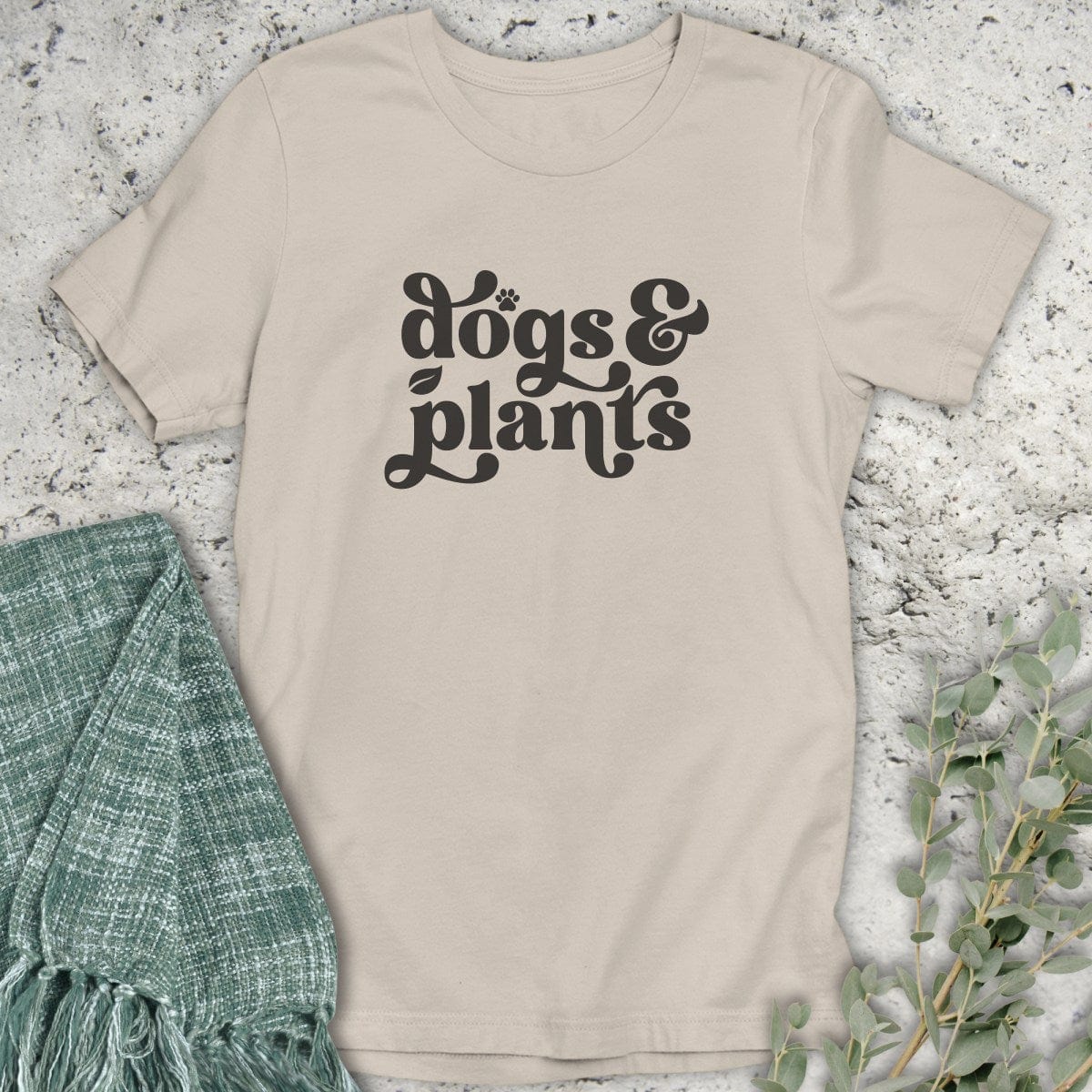 Stepping Green T-Shirt Dogs and Plants T-Shirt