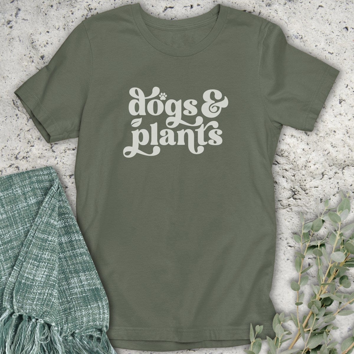 Stepping Green T-Shirt Dogs and Plants T-Shirt