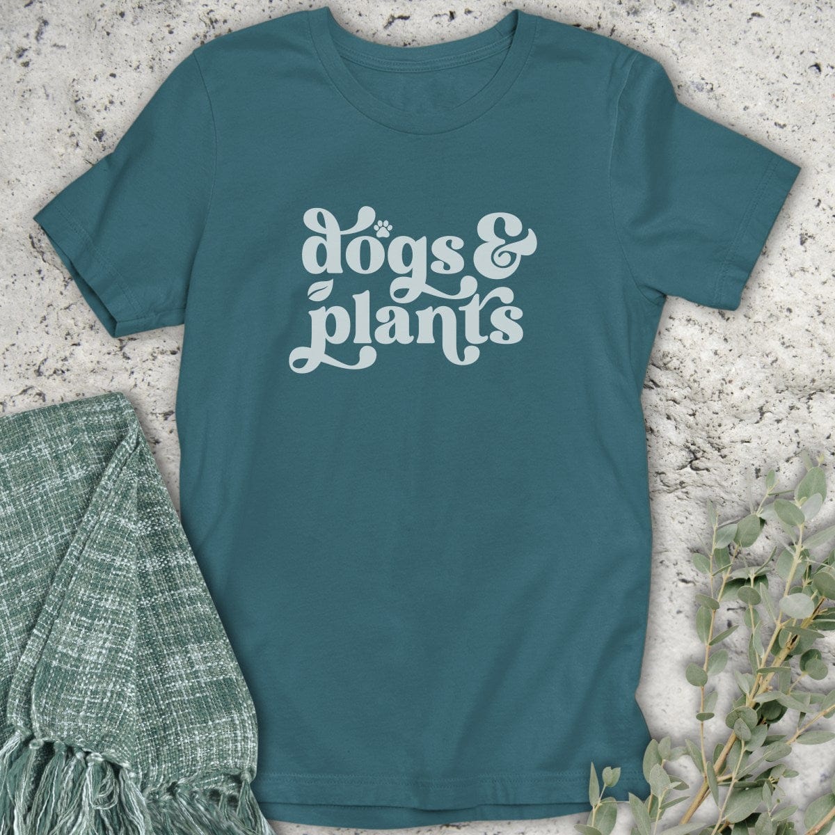 Stepping Green T-Shirt Dogs and Plants T-Shirt