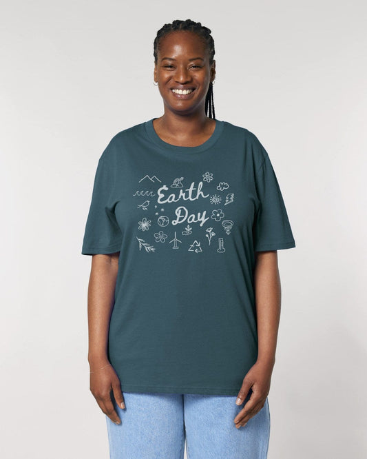 Stepping Green T-Shirt Doodle Earth Day T-Shirt