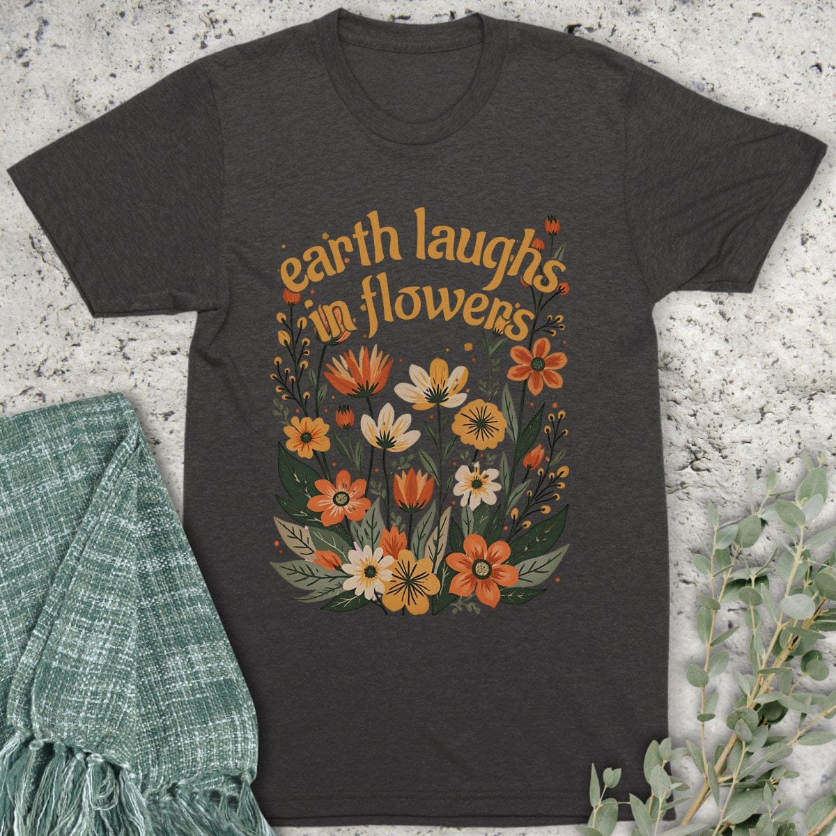 Stepping Green T-Shirt Earth Laughs Boho Organic T-Shirt