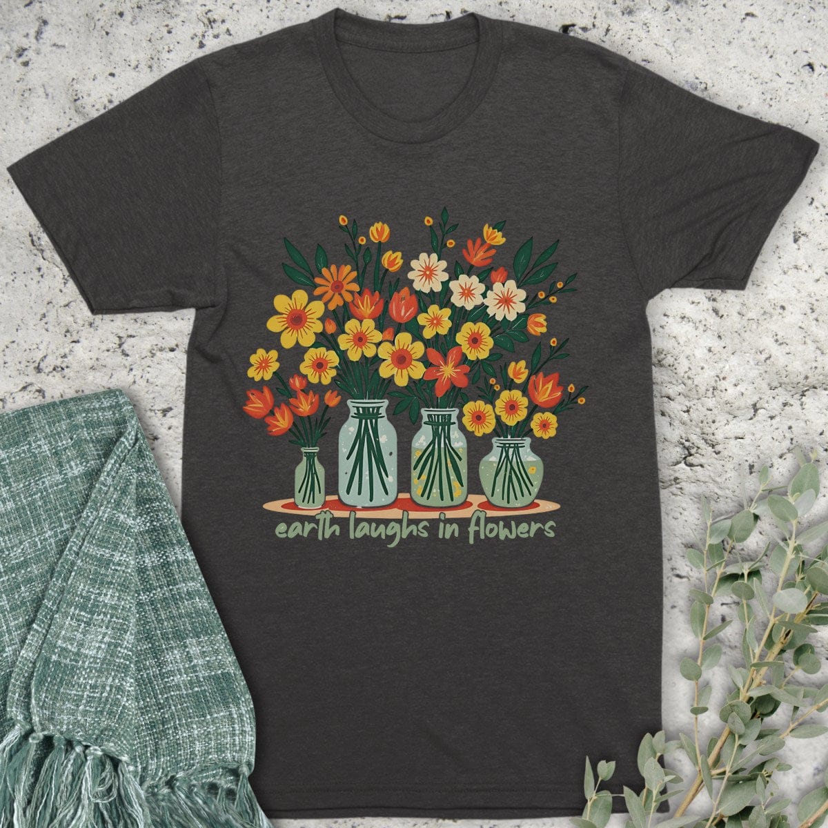 Stepping Green T-Shirt Earth Laughs Vases Organic T-Shirt