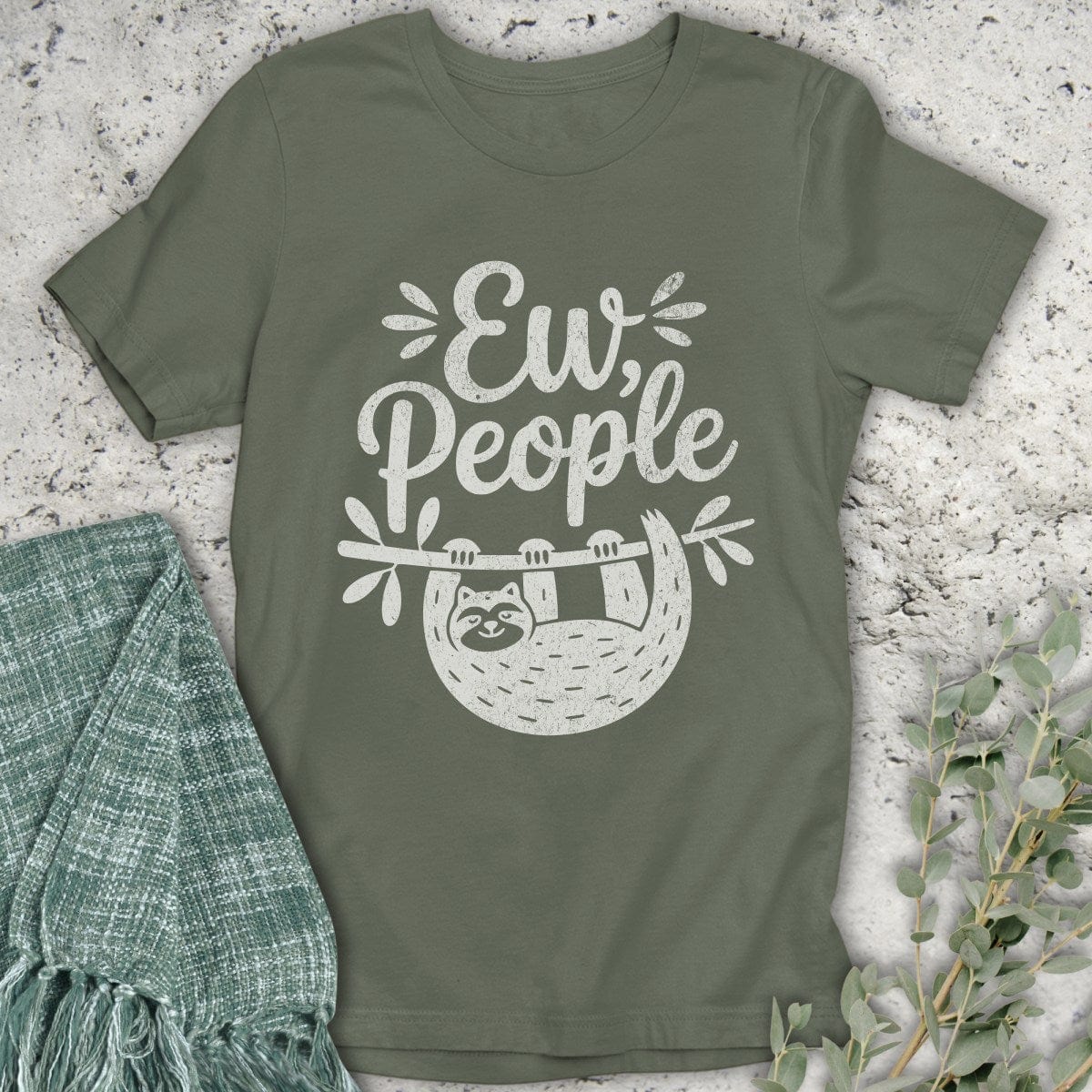 Stepping Green T-Shirt Ew People Sloth T-Shirt