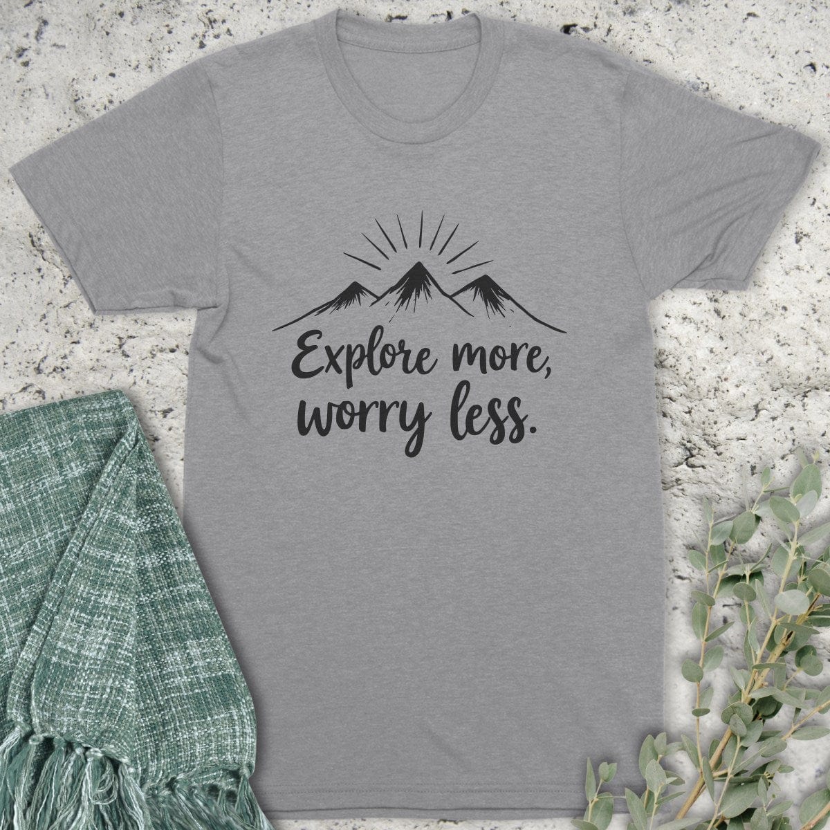 Stepping Green T-Shirt Explore More Worry Less T-Shirt