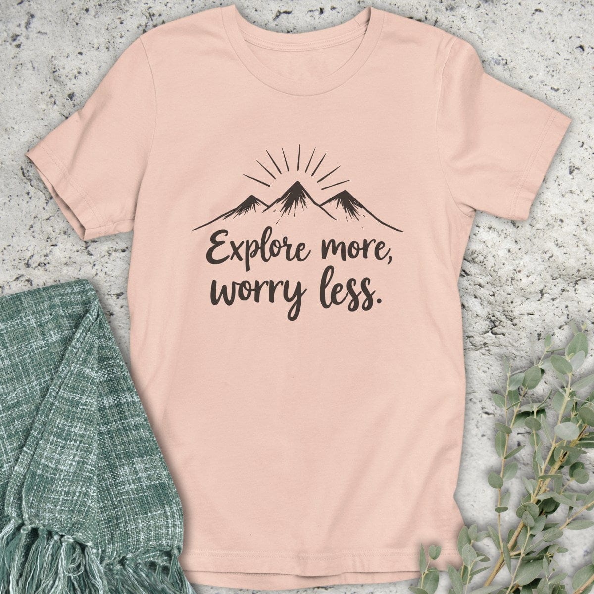 Stepping Green T-Shirt Explore More Worry Less T-Shirt