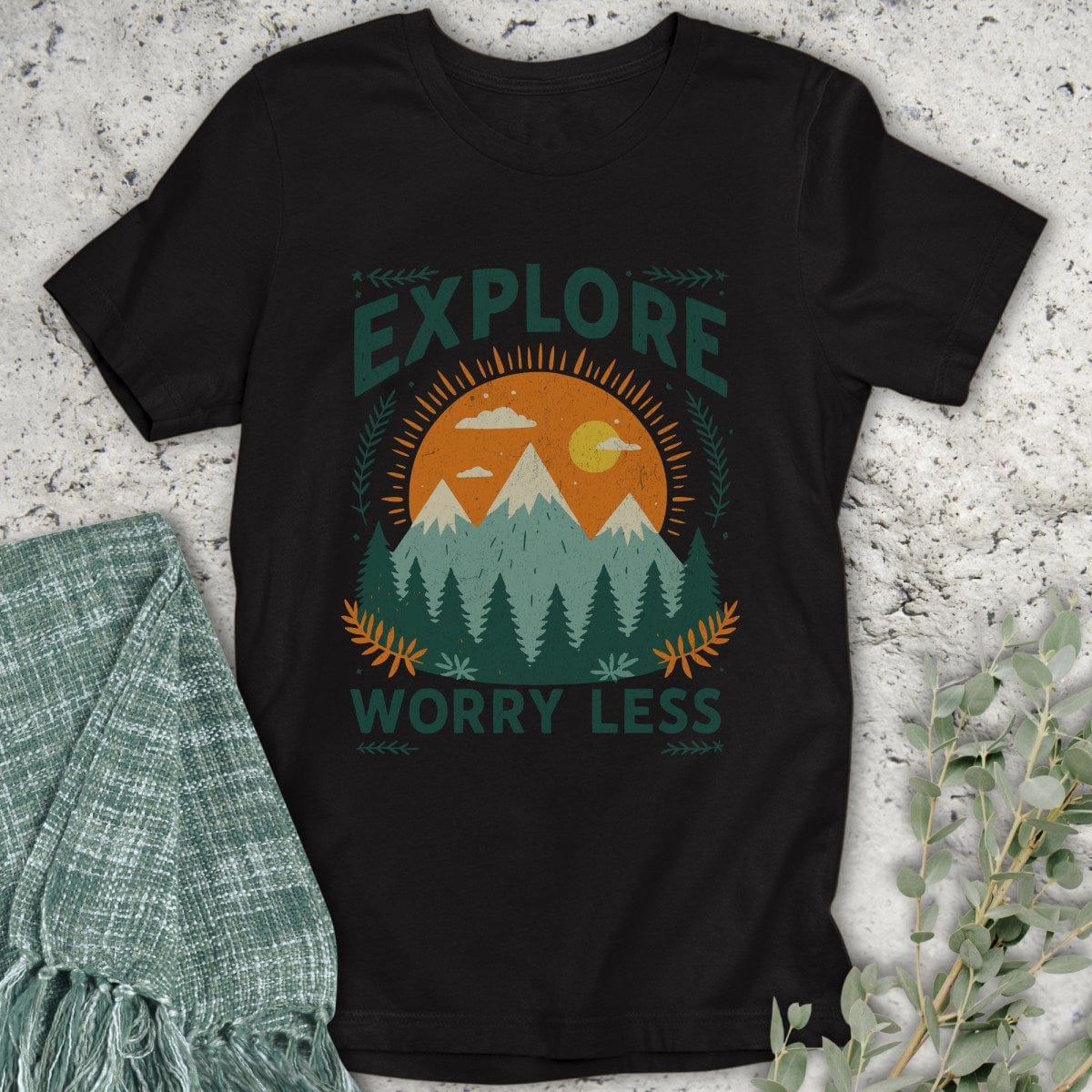 Stepping Green T-Shirt Explore Worry Less T-Shirt