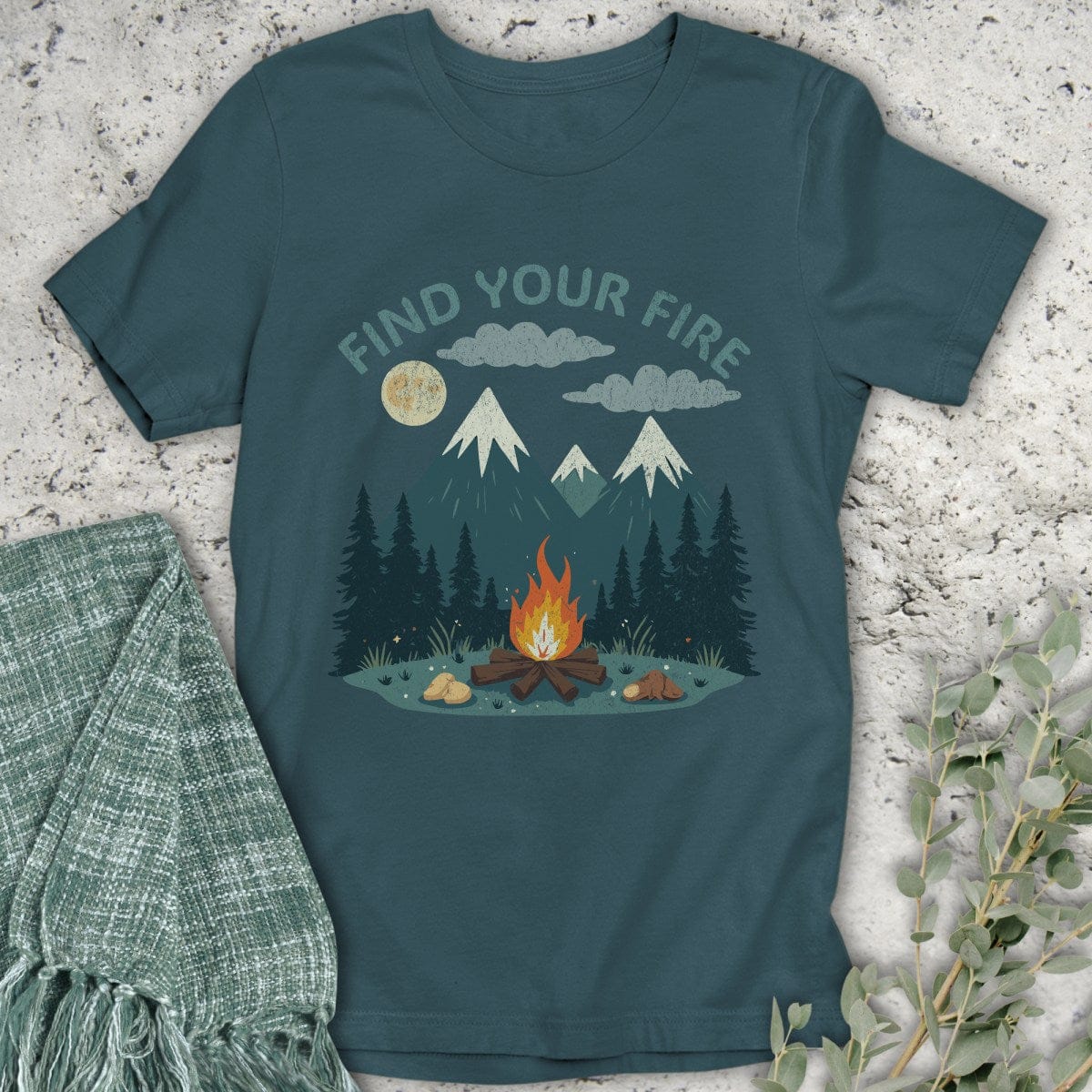 Stepping Green T-Shirt Find Your Fire Organic T-Shirt