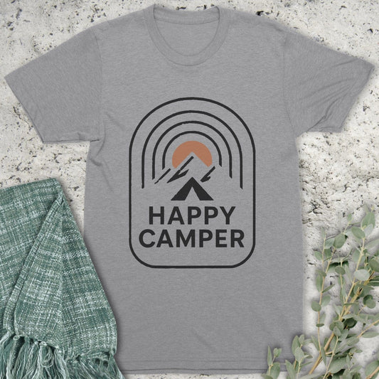 Stepping Green T-Shirt Happy Camper Line Art T-Shirt
