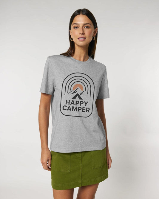 Stepping Green T-Shirt Happy Camper Line Art T-Shirt