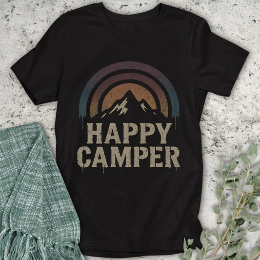 Stepping Green T-Shirt Happy Camper Rainbow T-Shirt