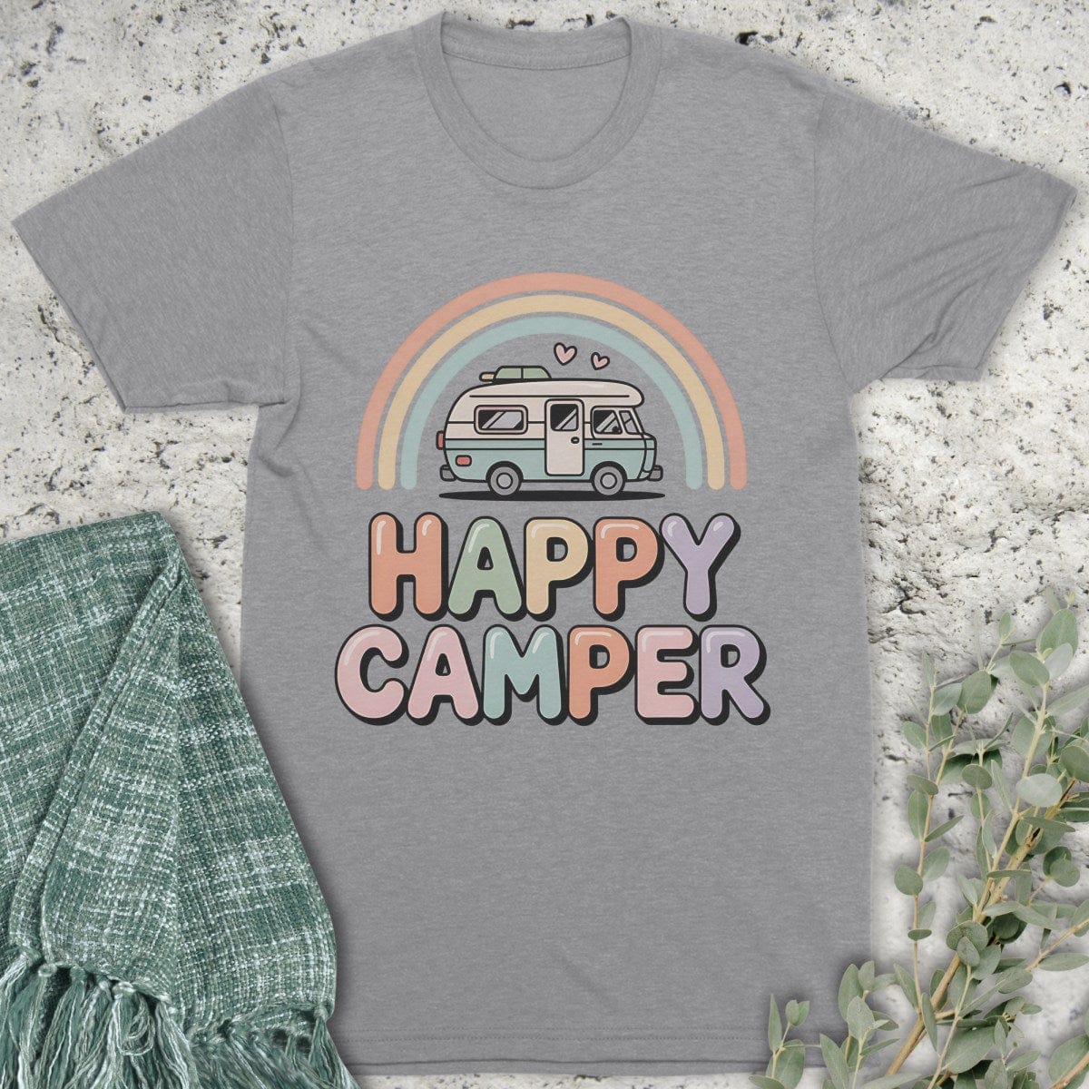 Stepping Green T-Shirt Happy Camper RV T-Shirt