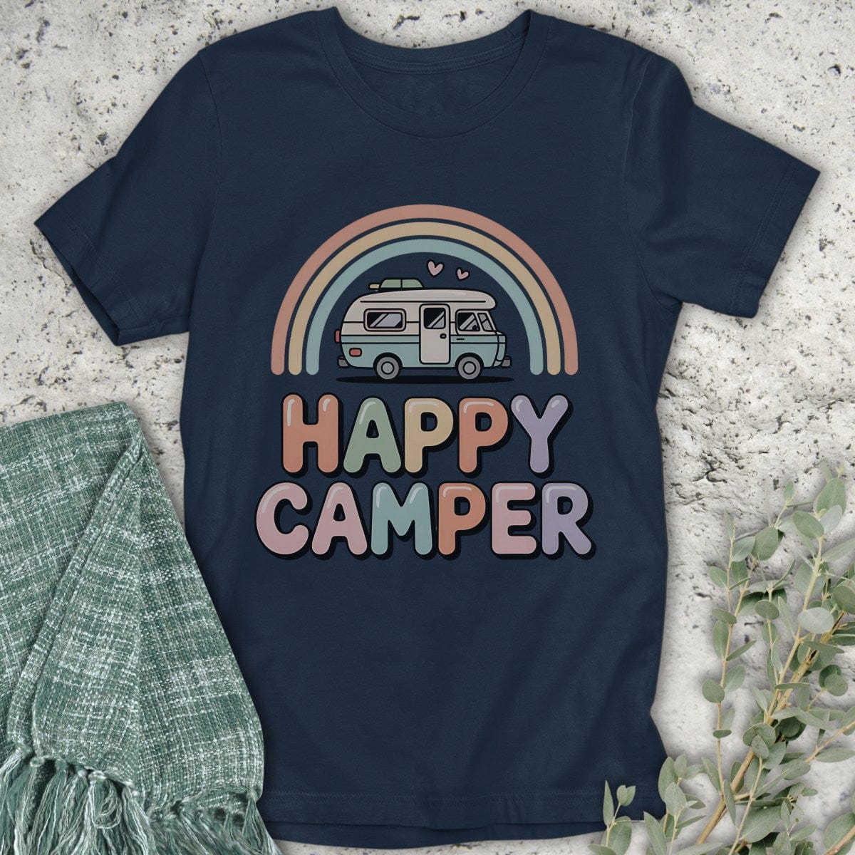 Stepping Green T-Shirt Happy Camper RV T-Shirt