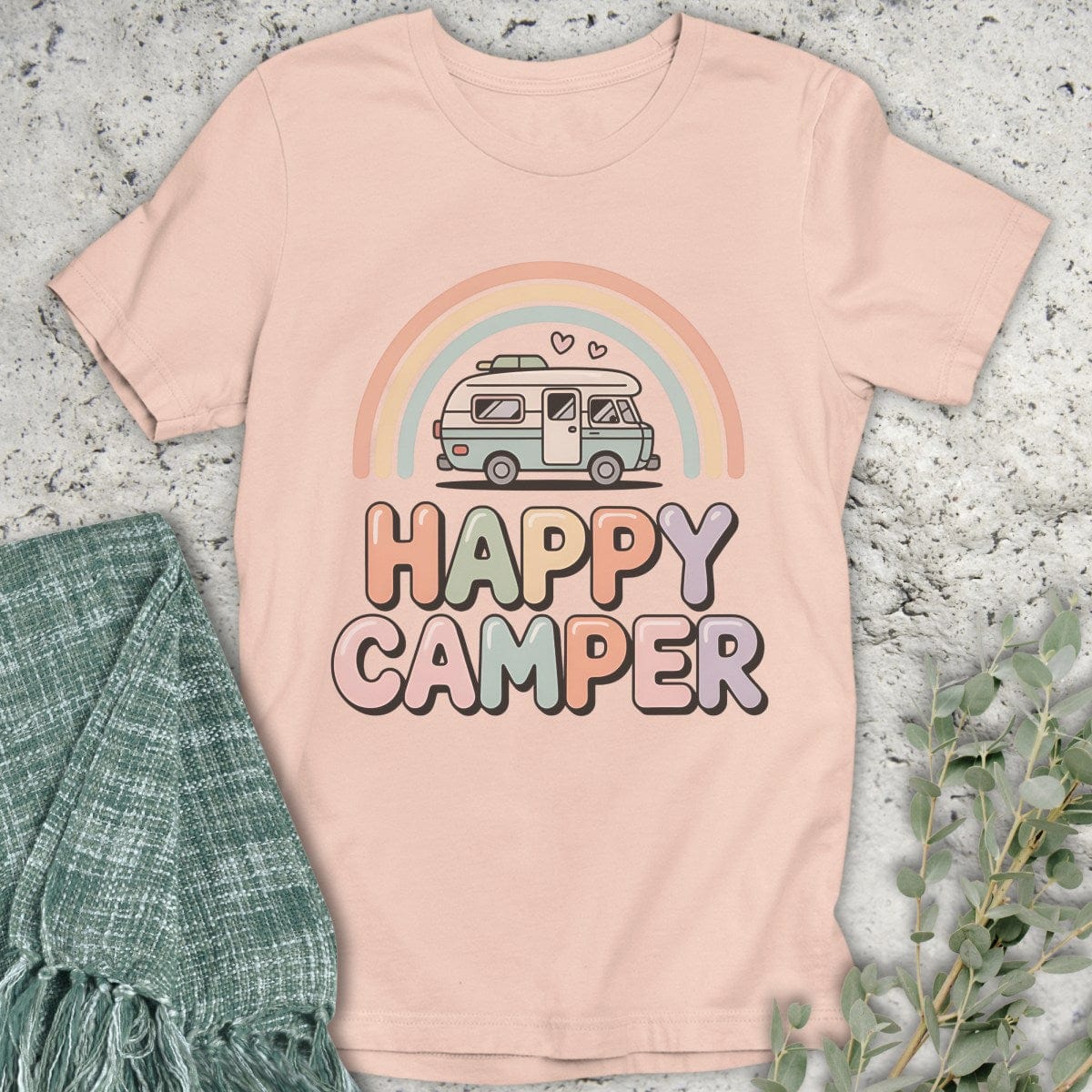 Stepping Green T-Shirt Happy Camper RV T-Shirt
