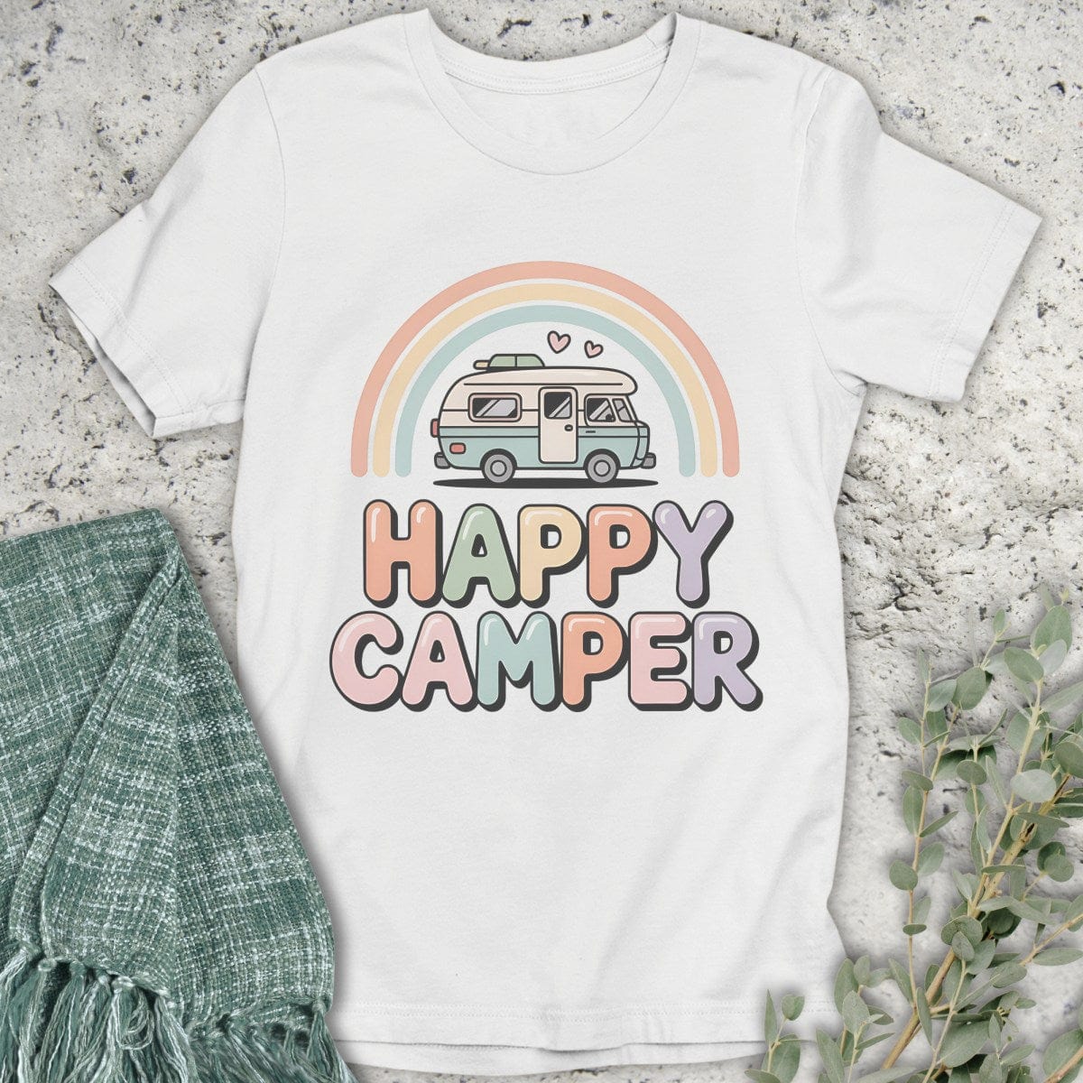 Stepping Green T-Shirt Happy Camper RV T-Shirt