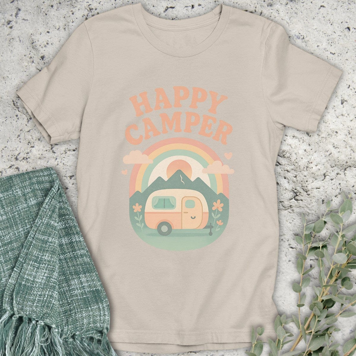 Stepping Green T-Shirt Happy Camper T-Shirt