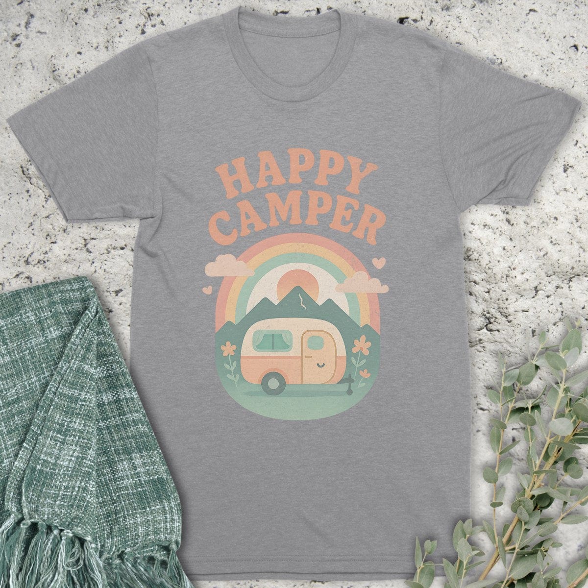 Stepping Green T-Shirt Happy Camper T-Shirt