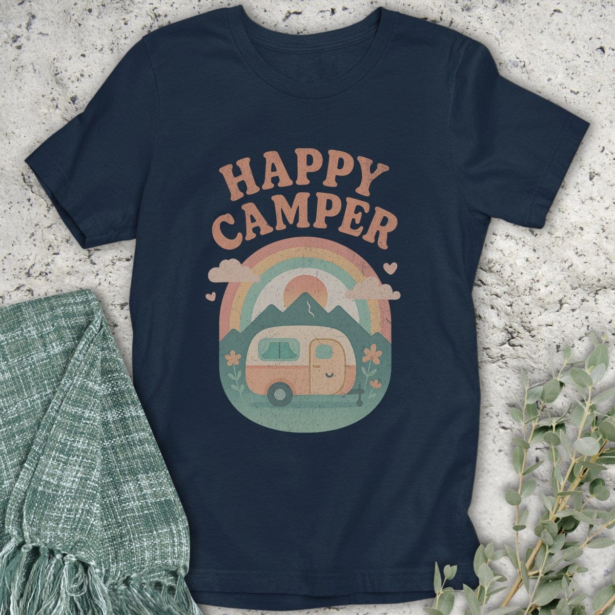 Stepping Green T-Shirt Happy Camper T-Shirt