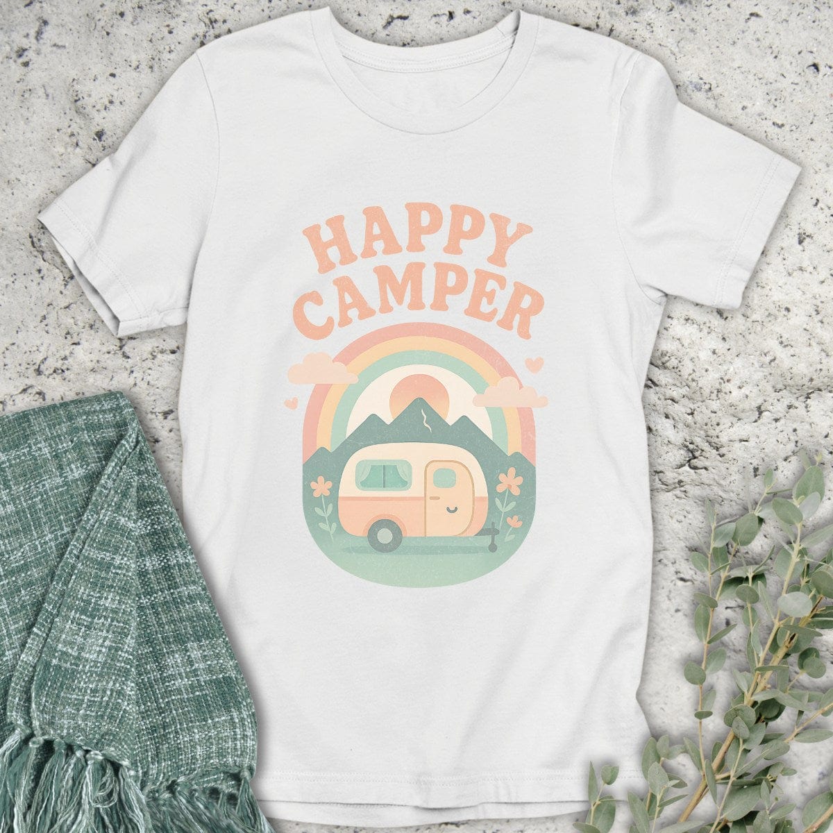 Stepping Green T-Shirt Happy Camper T-Shirt