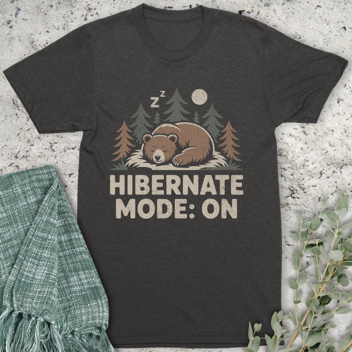 Stepping Green T-Shirt Hibernate Bear Organic T-Shirt