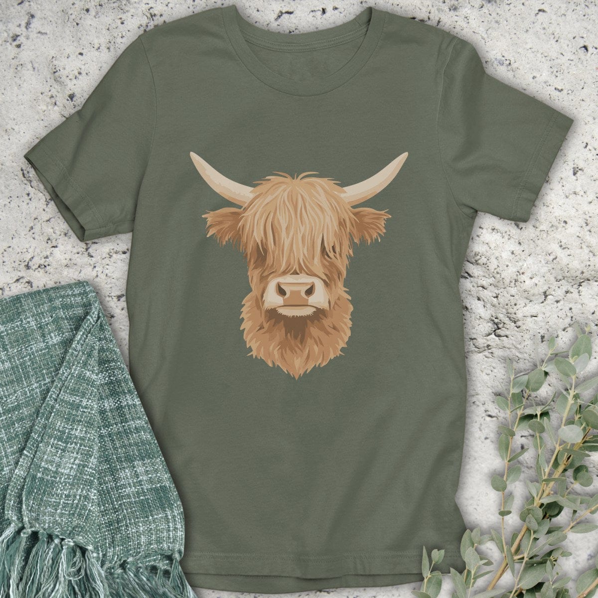 Stepping Green T-Shirt Highland Cow T-Shirt