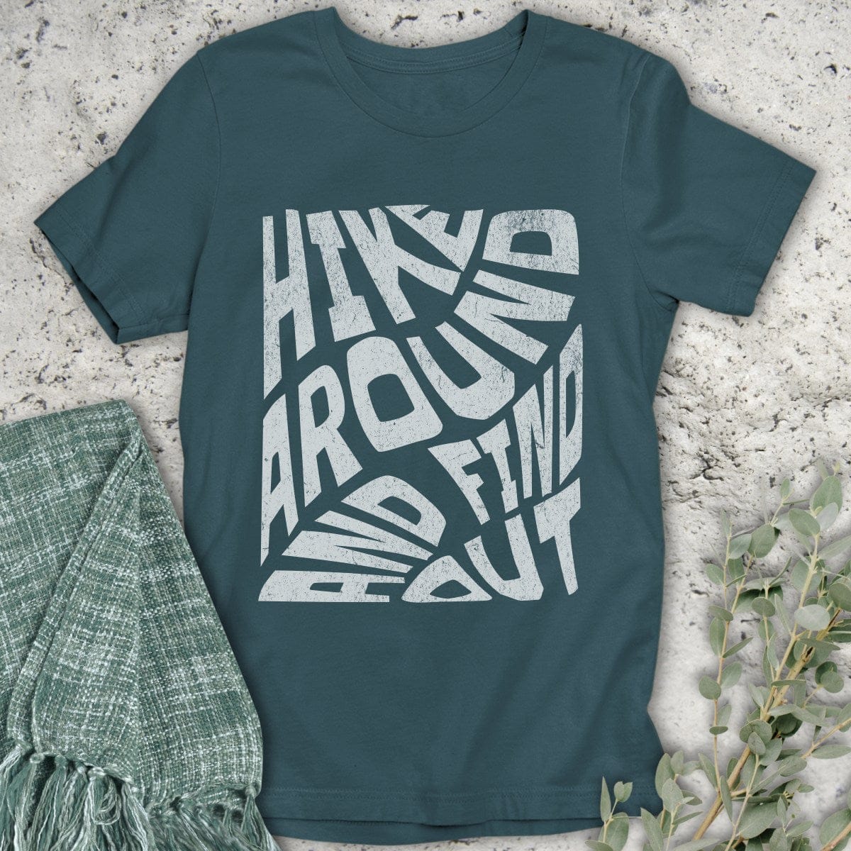 Stepping Green T-Shirt Hike Around and Find Out Organic T-Shirt