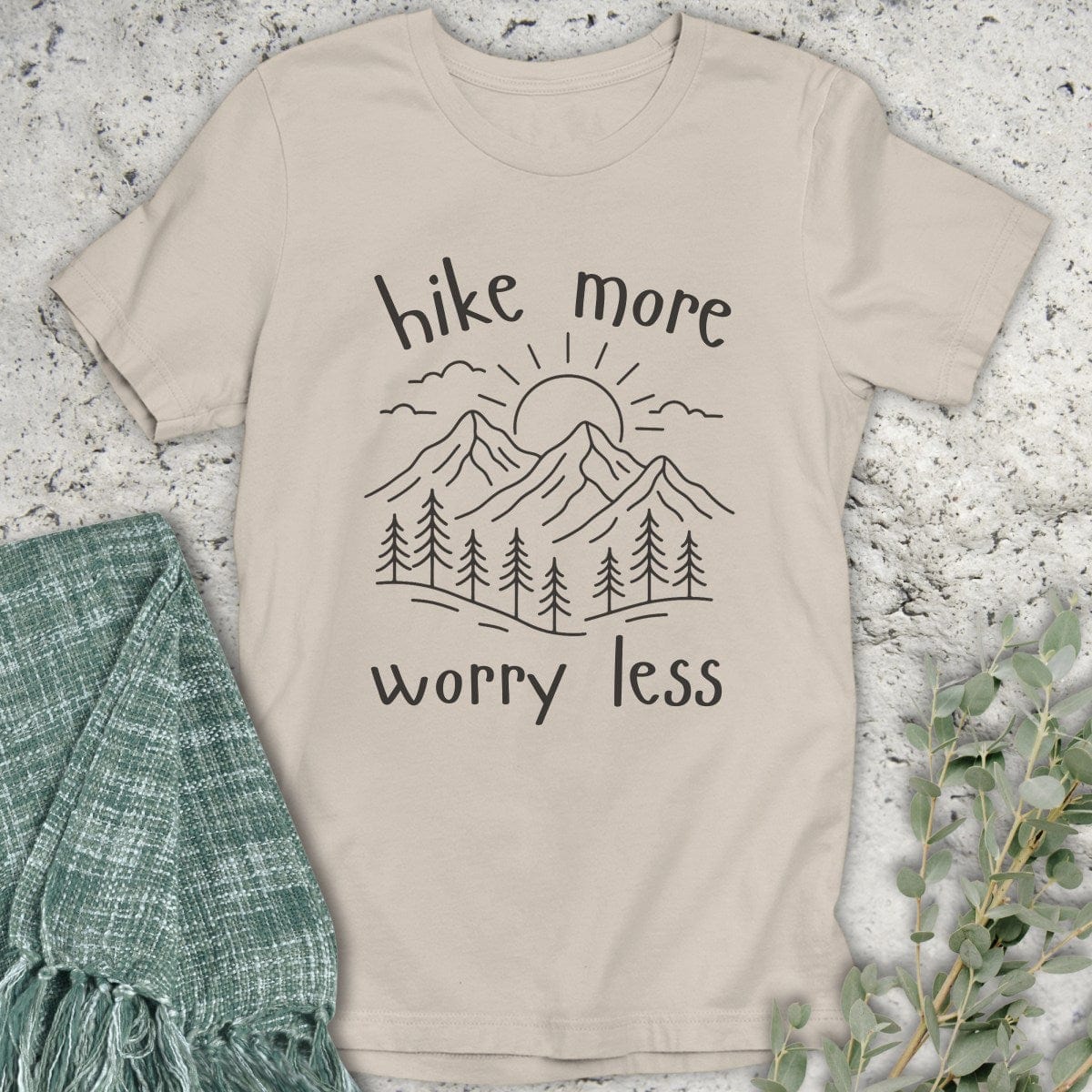 Stepping Green T-Shirt Hike More Worry Less T-Shirt