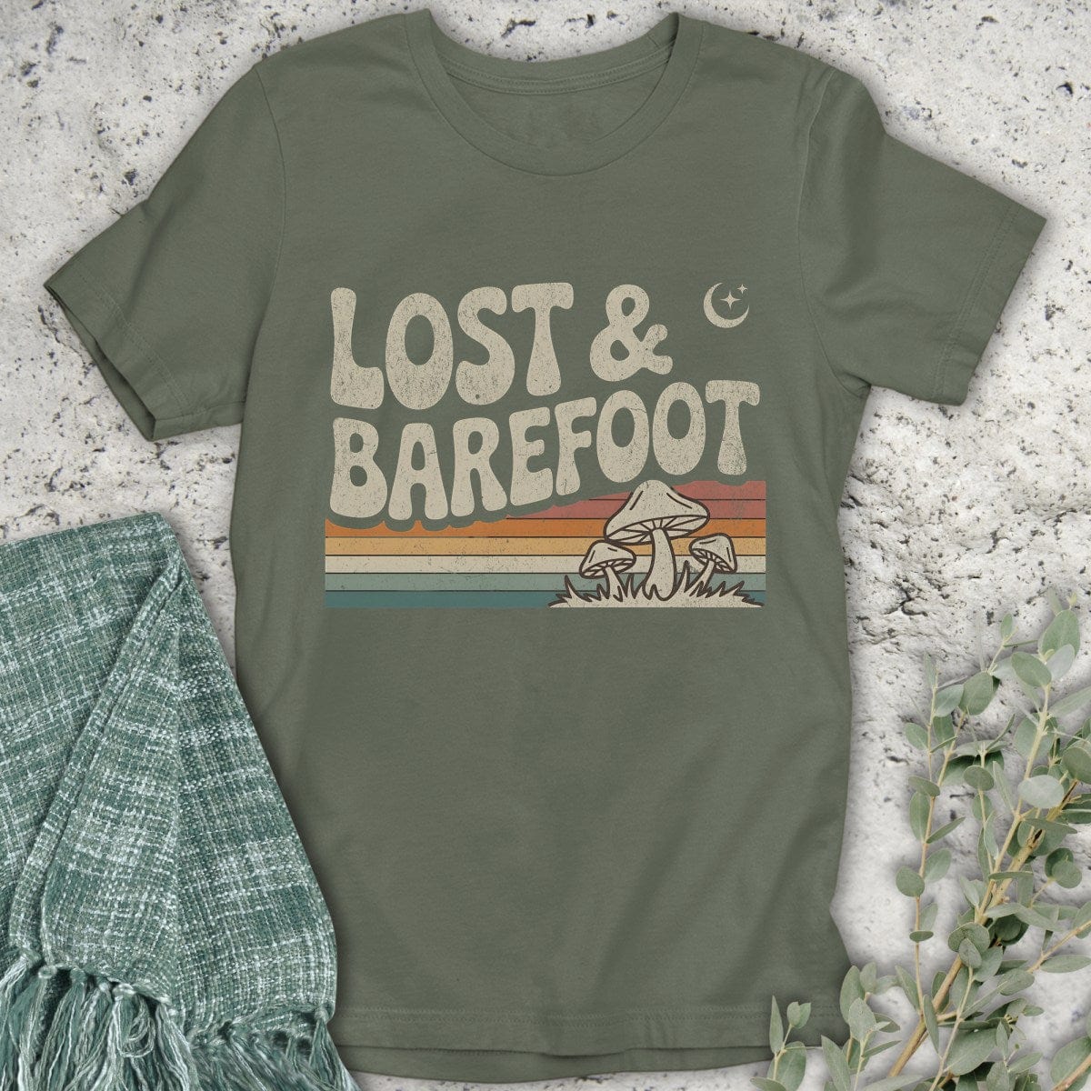 Stepping Green T-Shirt Lost & Barefoot T-Shirt