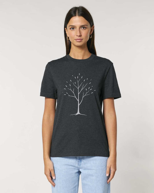 Stepping Green T-Shirt Minimalist Tree Organic T-Shirt