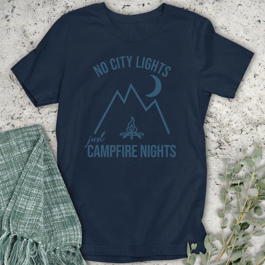 Stepping Green T-Shirt Mountain Campfire Nights T-Shirt