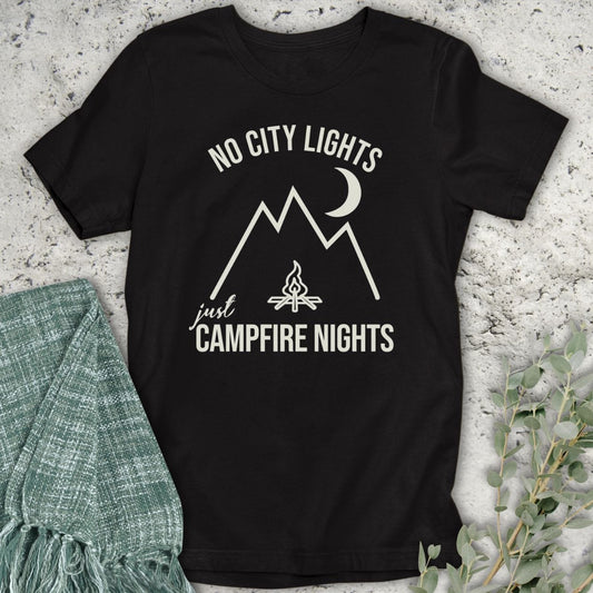 Stepping Green T-Shirt Mountain Campfire Nights T-Shirt