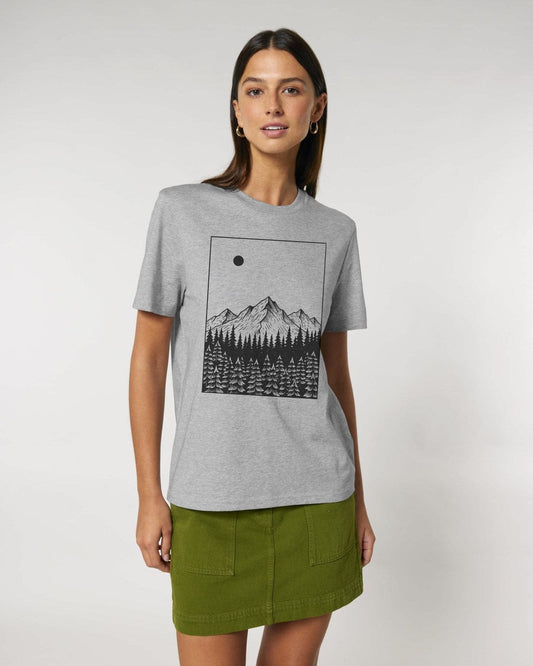 Stepping Green T-Shirt Mountain Moon T-Shirt