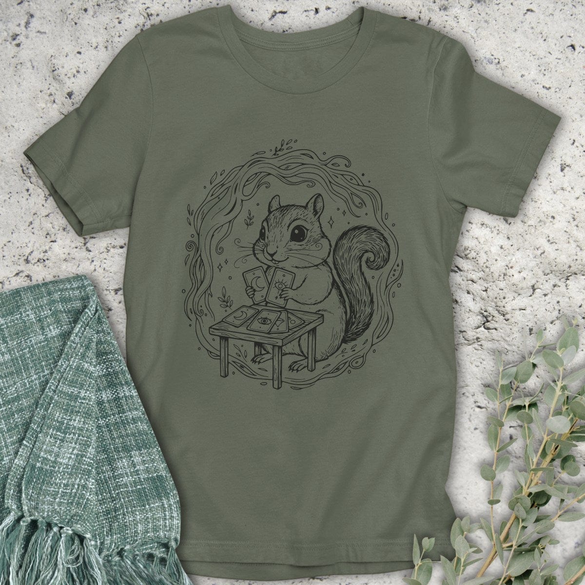 Stepping Green T-Shirt Mystical Squirrel T-Shirt