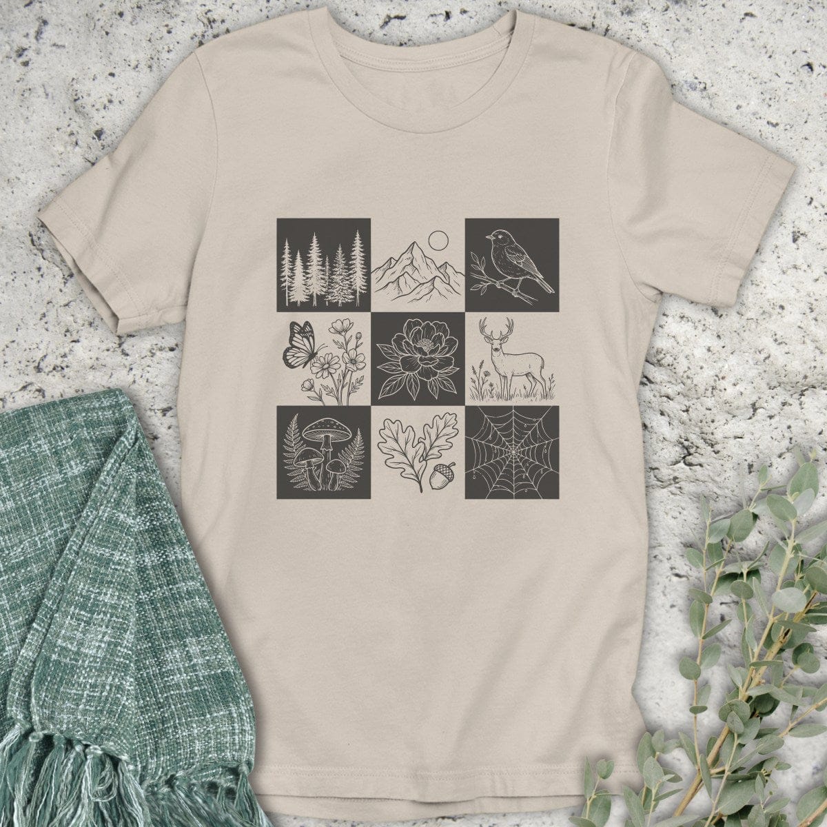 Stepping Green T-Shirt Nine-Panel Nature T-Shirt