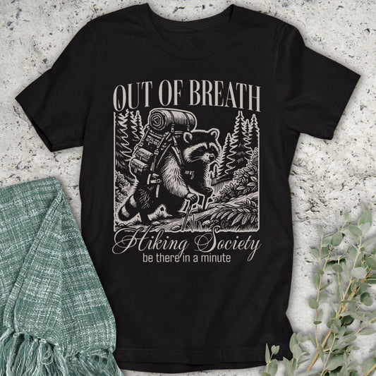 Stepping Green T-Shirt Out of Breath Racoon T-Shirt