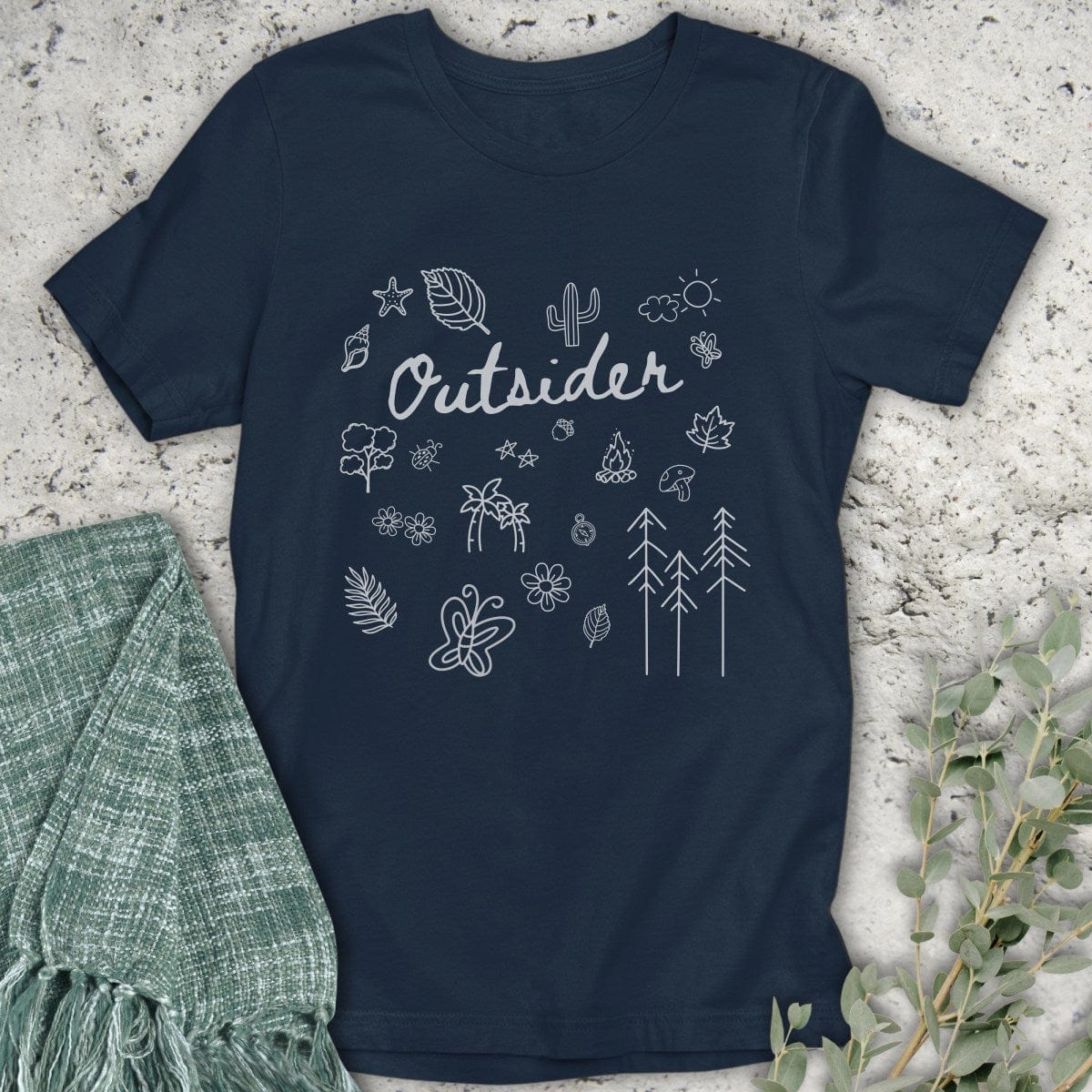 Stepping Green T-Shirt Outsider Doodle T-Shirt