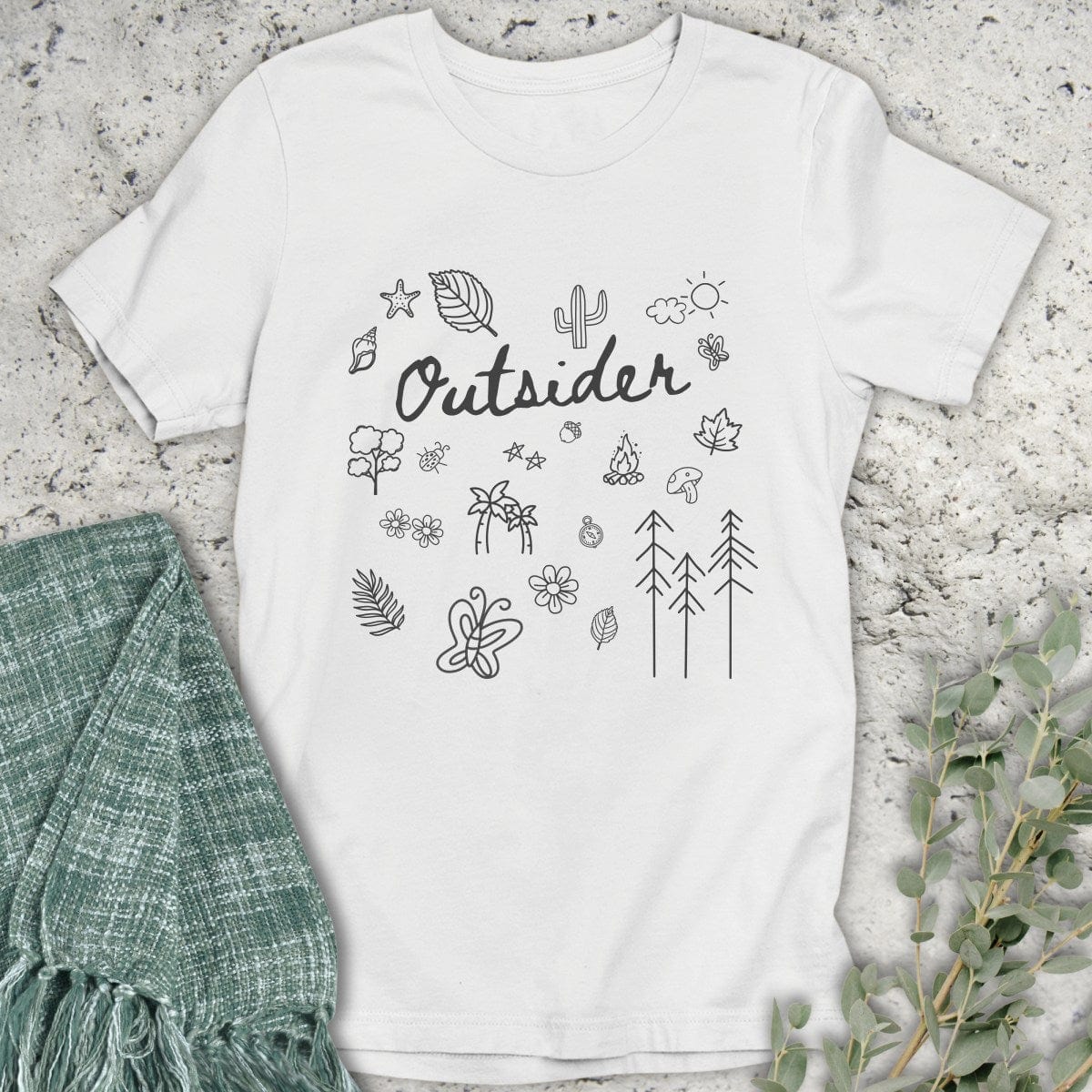 Stepping Green T-Shirt Outsider Doodle T-Shirt