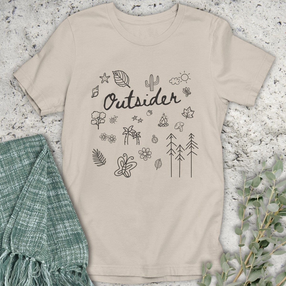 Stepping Green T-Shirt Outsider Doodle T-Shirt