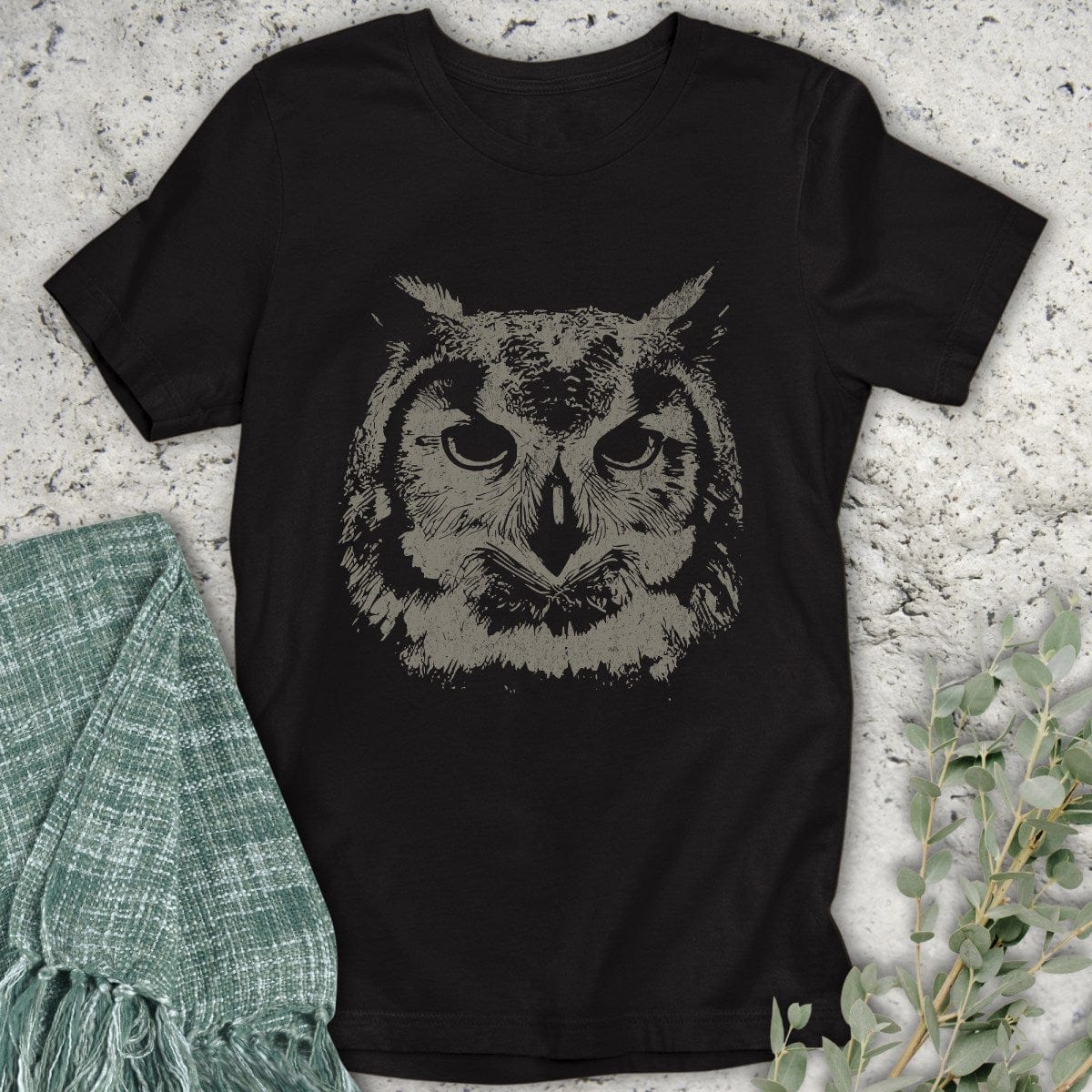 Stepping Green T-Shirt Owl Head T-Shirt