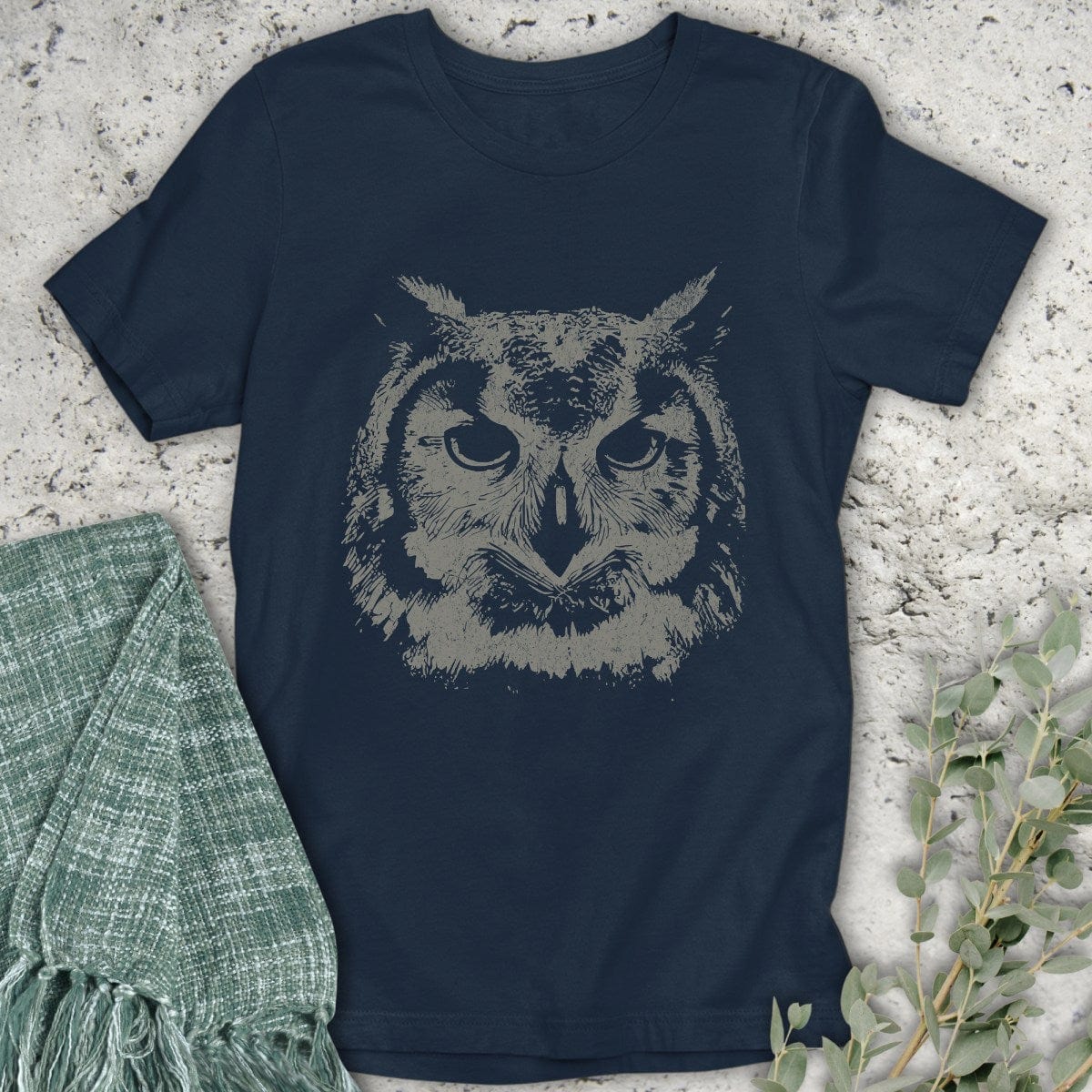 Stepping Green T-Shirt Owl Head T-Shirt