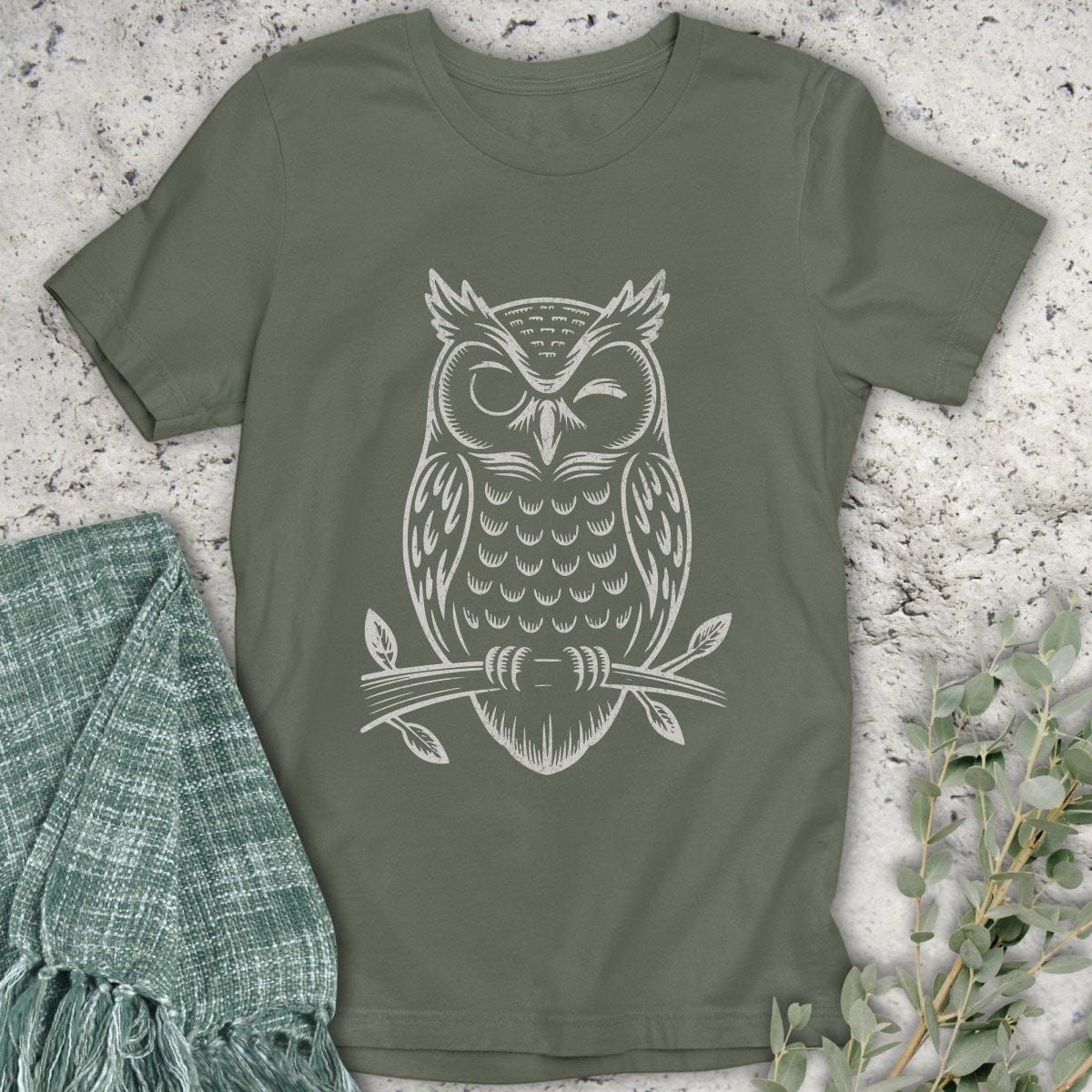 Stepping Green T-Shirt Owl Wink T-Shirt
