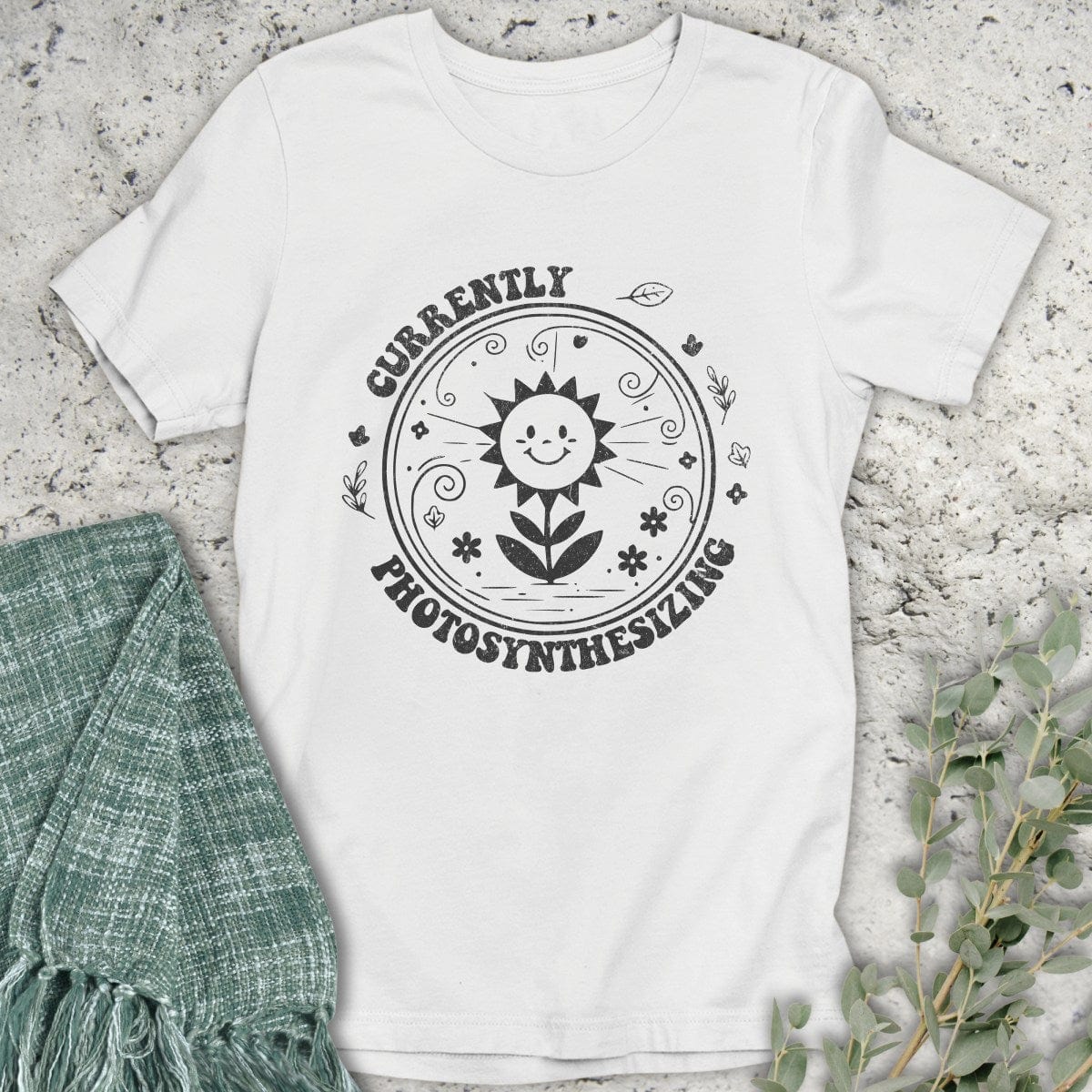 Stepping Green T-Shirt Photosynthesizing Flower T-Shirt