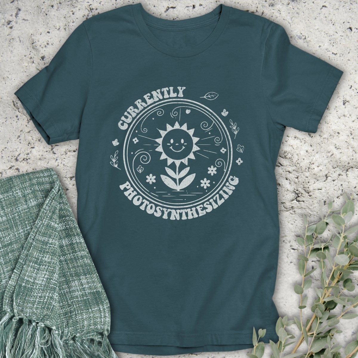 Stepping Green T-Shirt Photosynthesizing Flower T-Shirt