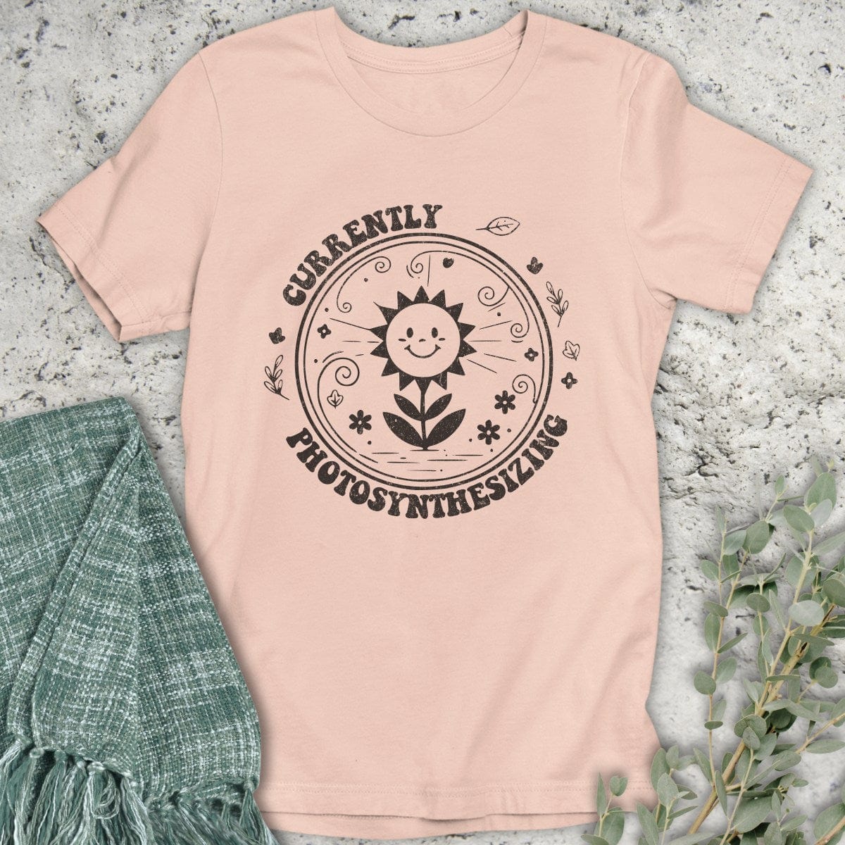 Stepping Green T-Shirt Photosynthesizing Flower T-Shirt