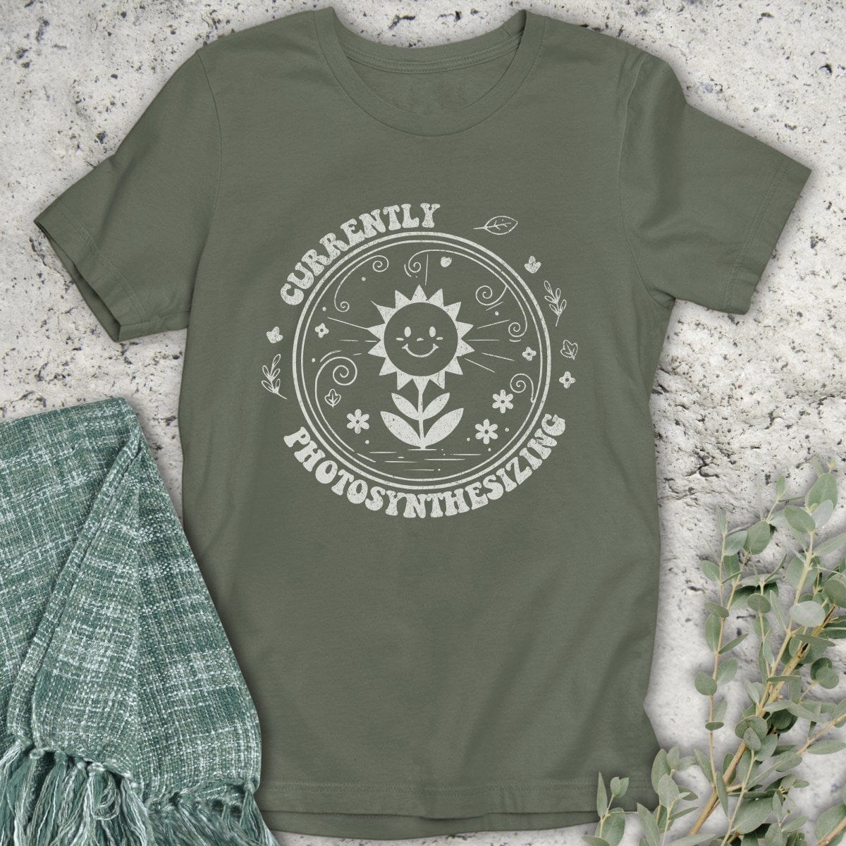 Stepping Green T-Shirt Photosynthesizing Flower T-Shirt