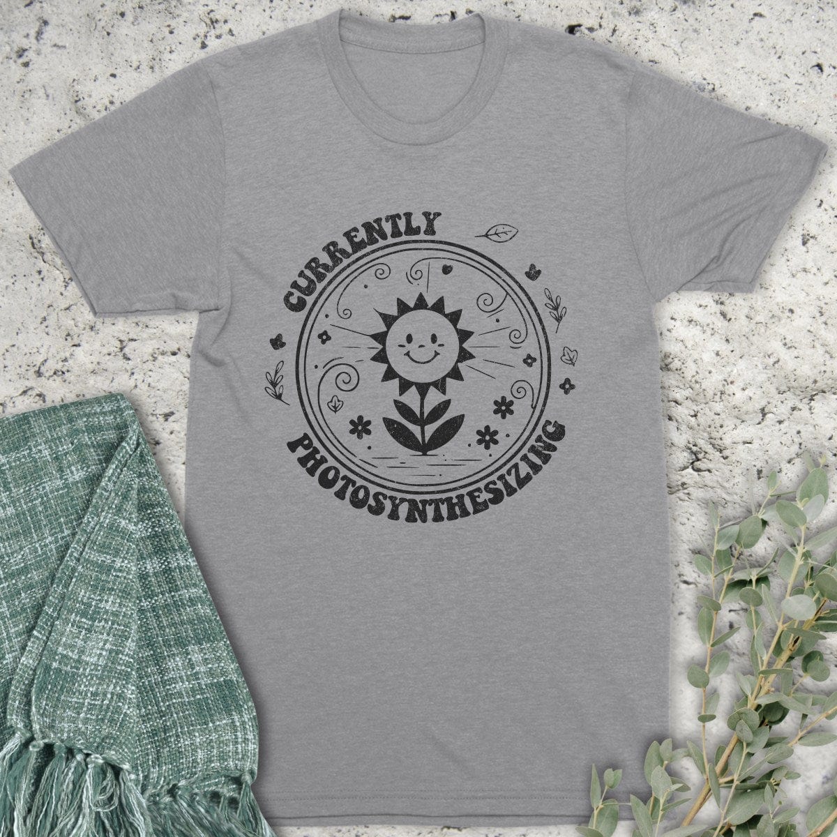 Stepping Green T-Shirt Photosynthesizing Flower T-Shirt