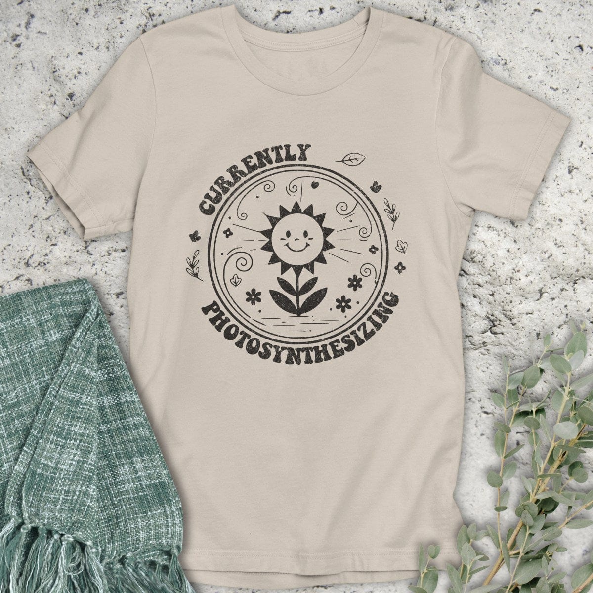 Stepping Green T-Shirt Photosynthesizing Flower T-Shirt