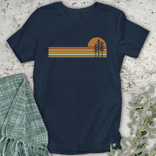 Stepping Green T-Shirt Pine Tree Sunset T-Shirt
