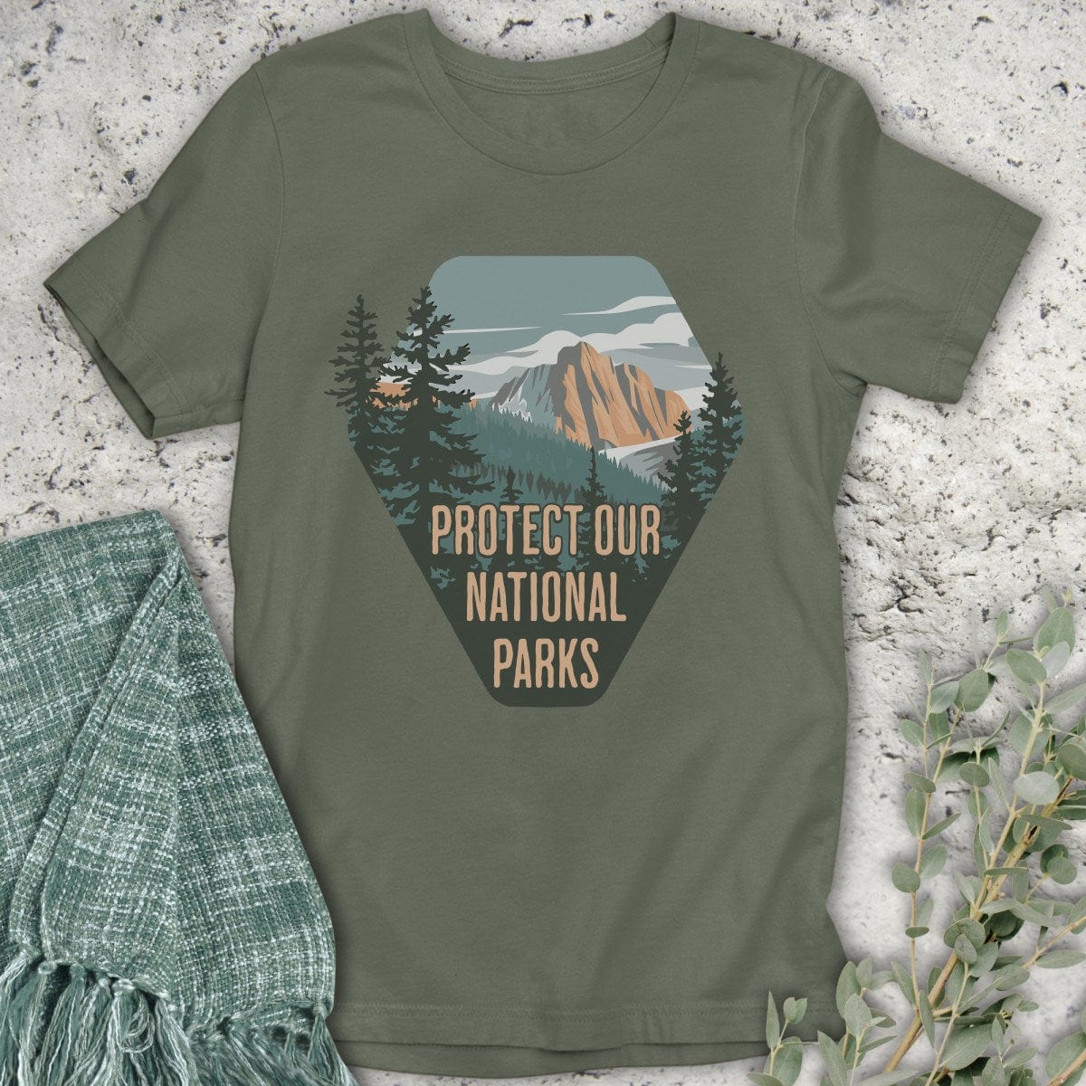 Stepping Green T-Shirt Protect National Parks Badge T-Shirt