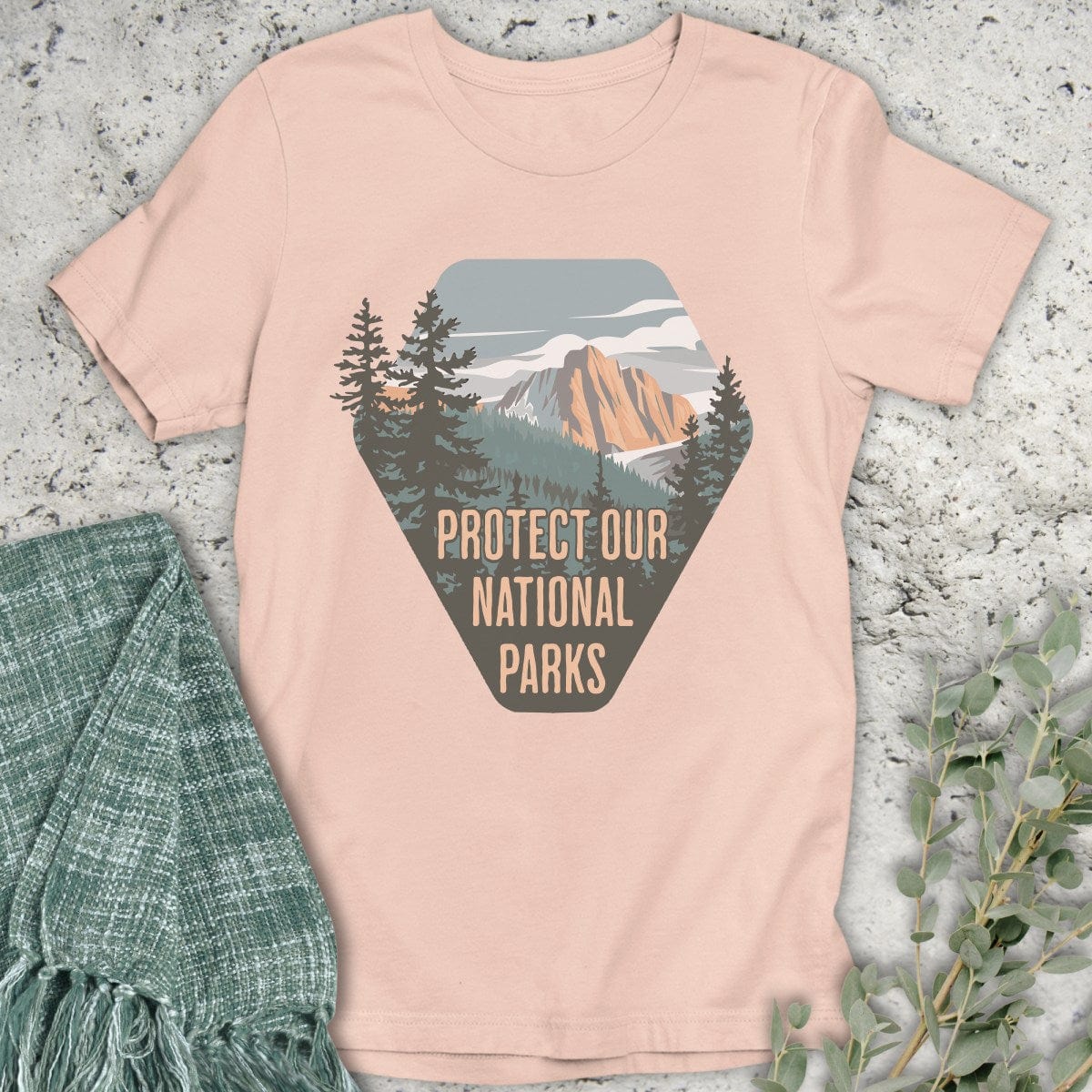 Stepping Green T-Shirt Protect National Parks Badge T-Shirt