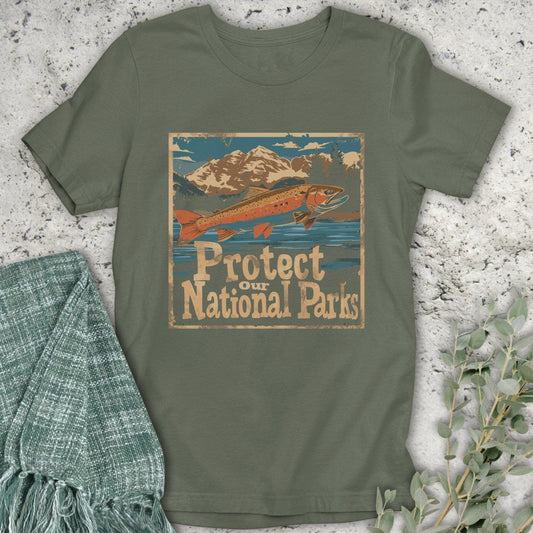 Stepping Green T-Shirt Protect National Parks Fish T-Shirt
